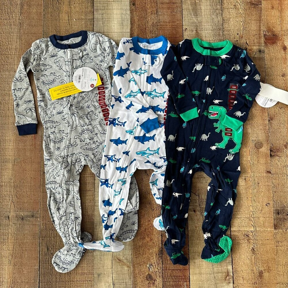 Member mark boys favorite sleeper dinosaur and shark set -18M
